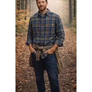 Marmot Plaid Flannel Shirt Men’s XL Button Up Outdoor Hiking Cabin Core EUC